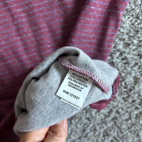 Johnnie-O Mens XL Burgundy Quarter-Zip Pullover Striped Long Sleeve - Picture 9 of 10